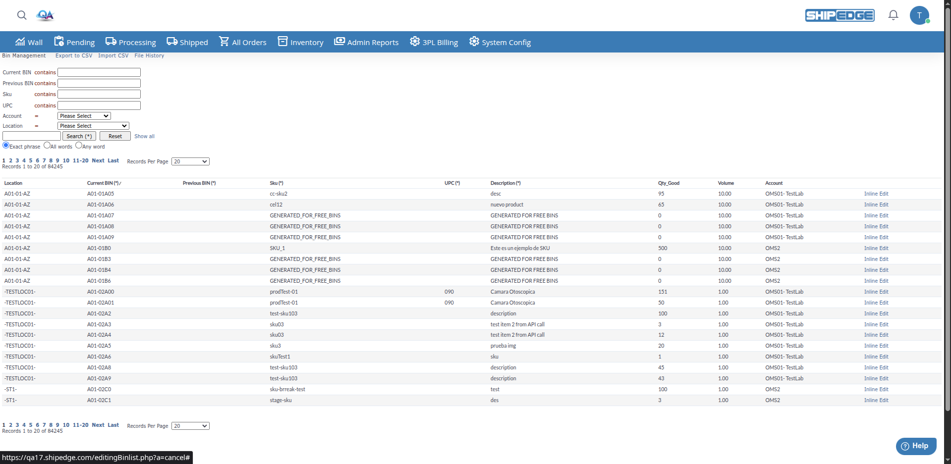 Bin Management Overview