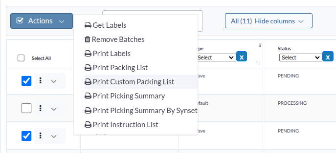 Bulk Batch Actions