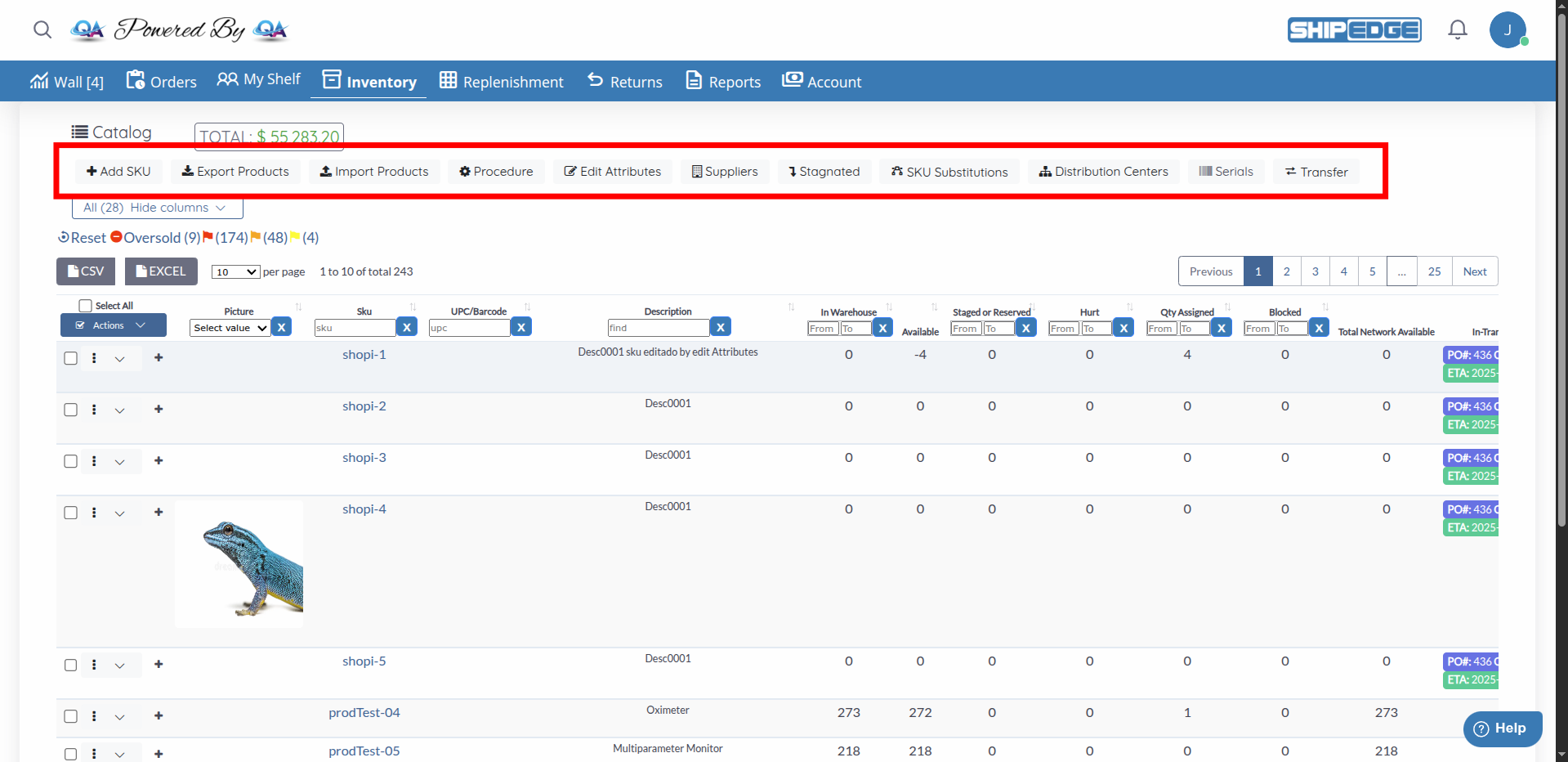 Catalog Toolbar