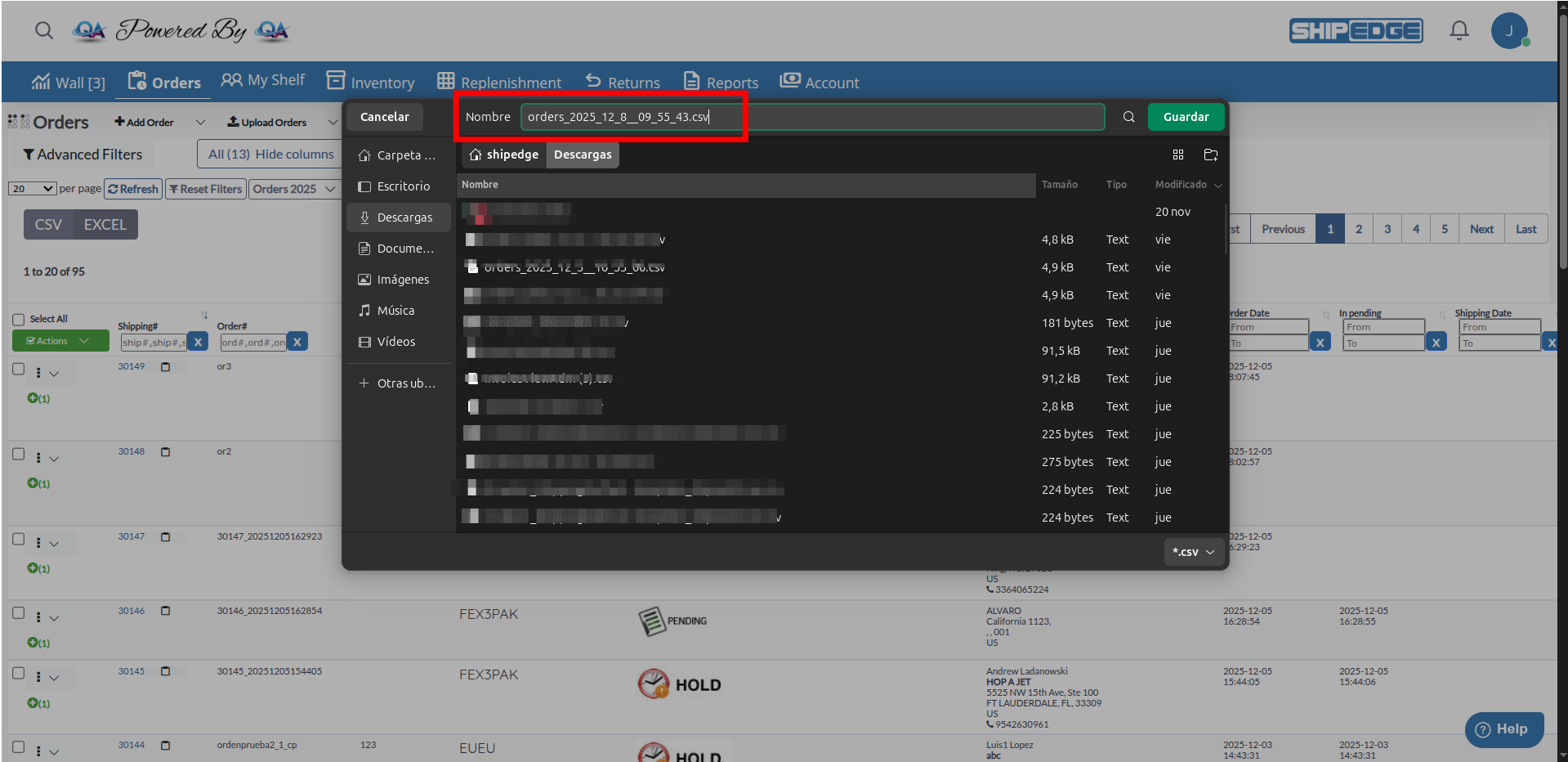 CSV Export