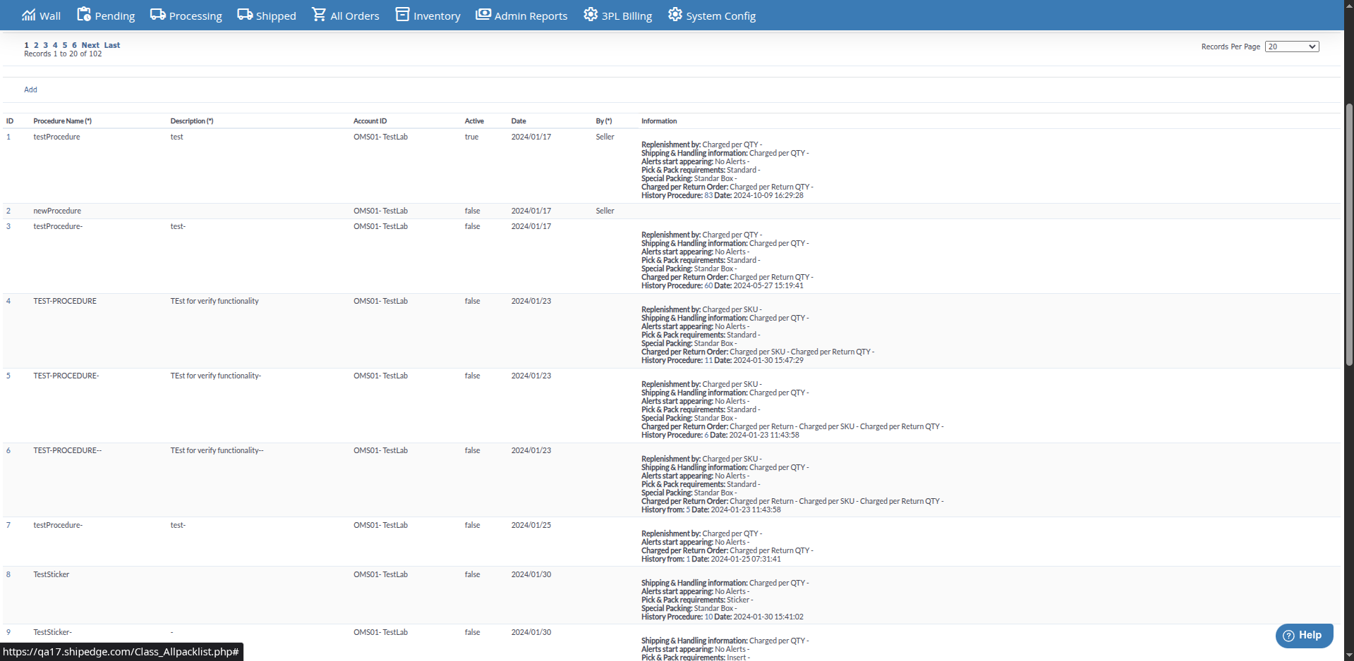 Procedures Overview