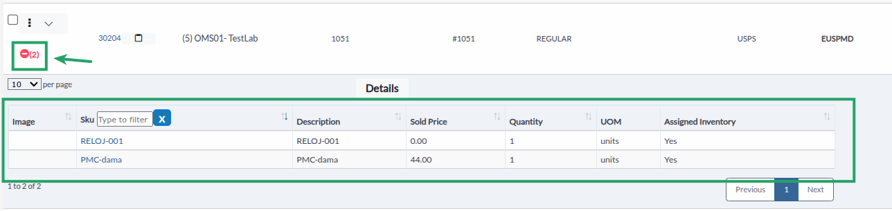 Viewing Order Items